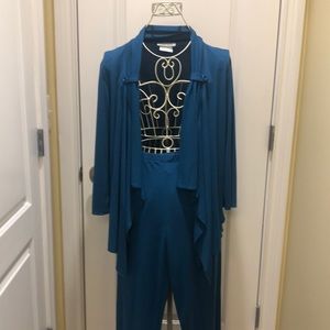 Stunning Bantry Bay Teal Blue Pant Suit SIZE PM